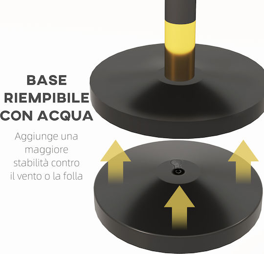 HomCom Safety Barrier Post Black 96cm E11-003V00BK