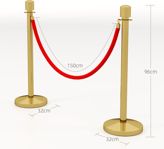 HomCom Χρυσό 1.5mx96cm E11-004V00GD