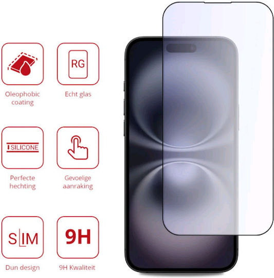 Rosso Tempered Glass Μαύρο (iPhone 15 Plus / 16 Plus)