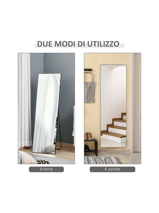 HomCom Καθρέπτης με Μαύρο Μεταλλικό Πλαίσιο 161.5x50cm
