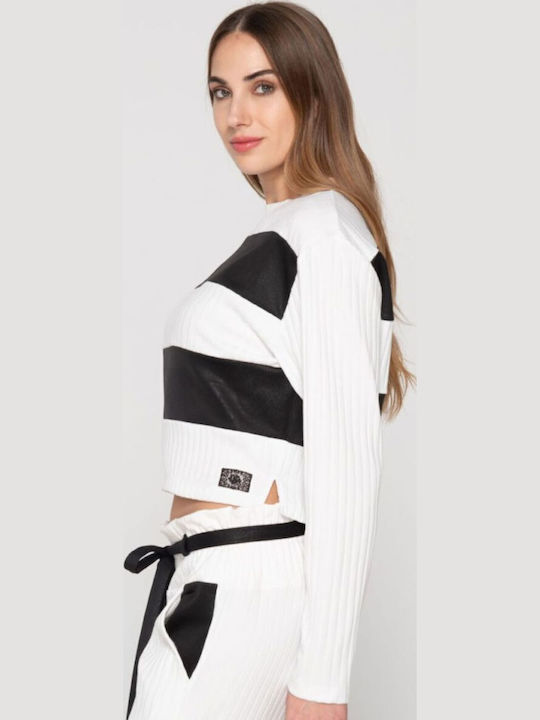 Damen Bluse Langärmelig White