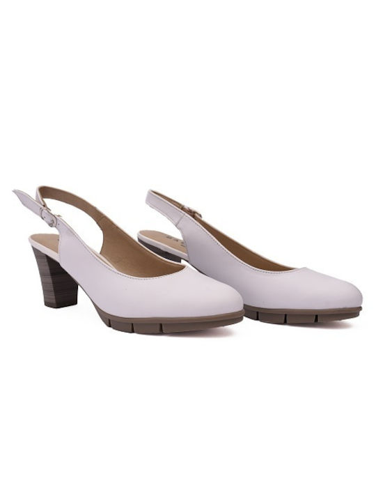 Baerchi Anatomic White Medium Heels with Strap