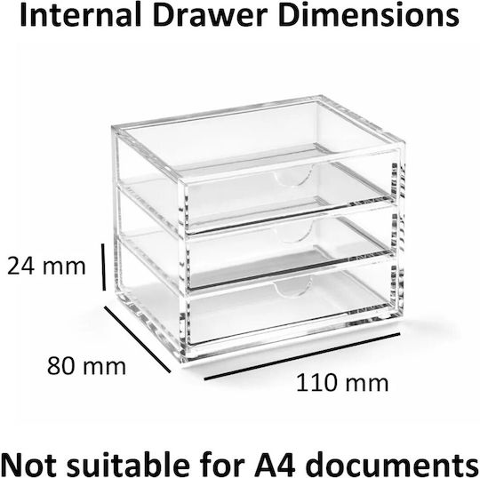 Osco Acrylic Small 3-Drawer Unit 7723