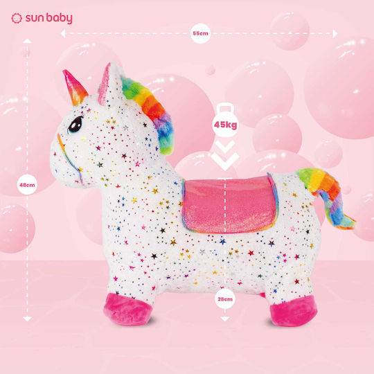 White Starry Unicorn Plush Hoppers for Kids