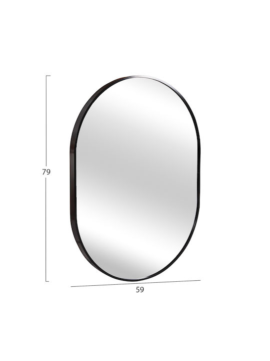 HomeMarkt Archer Wall Mirror Oval with Black Metallic Frame 1pcs