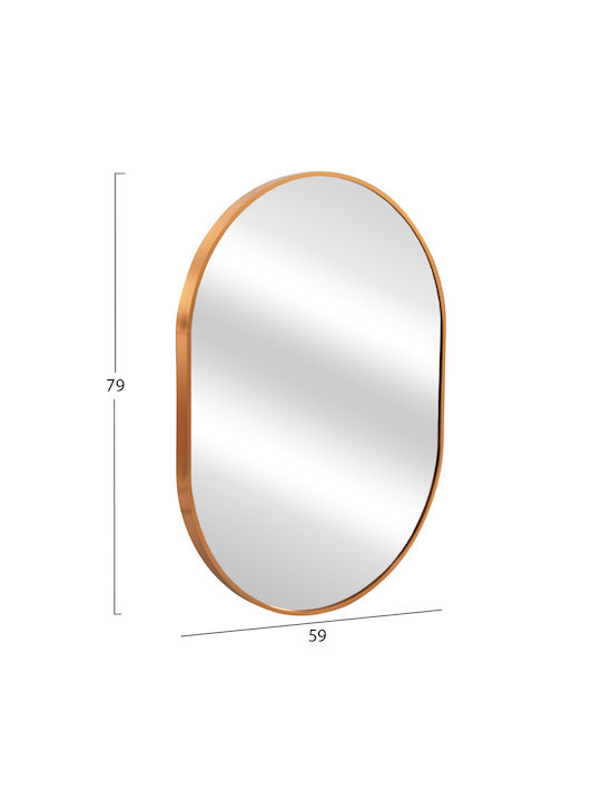 HomeMarkt Archer Wall Mirror Oval with Gold Metallic Frame 1pcs