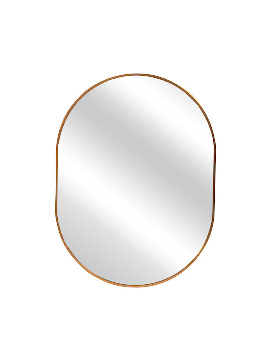 HomeMarkt Archer Wandspiegel Oval mit Gold Metallisch Rahmen 79x59cm 1Stück