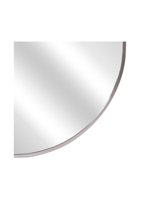 HomeMarkt Archer Wandspiegel Oval mit Silber Metallisch Rahmen 79x59cm 1Stück