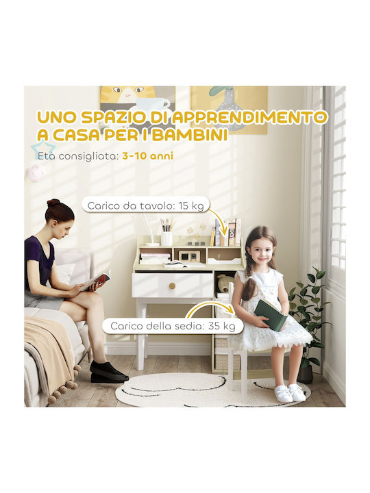 Παιδικό Γραφείο από Μελαμίνη Λευκό 80.4x50x96cm