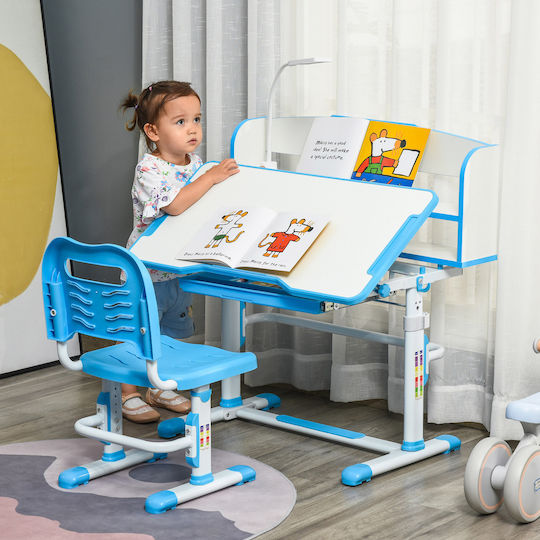 Kinder Schreibtisch Blau 80x54,5x82-104cm