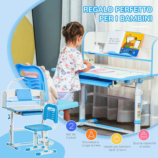 Kinder Schreibtisch Blau 80x54,5x82-104cm