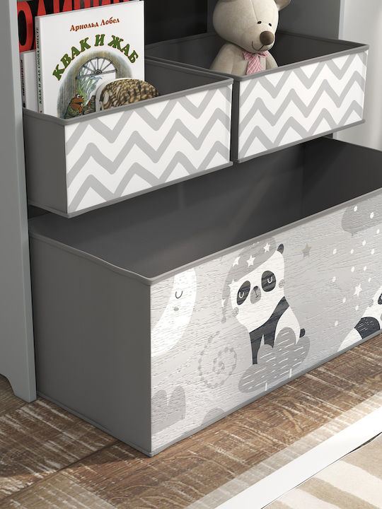 Zonekiz Sistem de Depozitare Jucării din Lemn Gri 63x30x66cm 1buc