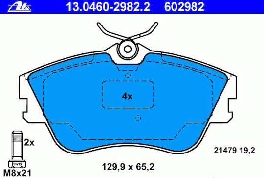 Brake Pads Vw Transporter Iv Bus 70xb 70xc 7db 7dw 7dk Ate 13046029822