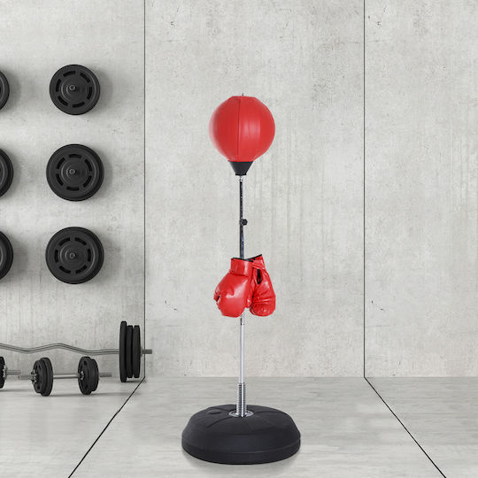 HomCom Συνθετικός Σάκος Ταχύτητας με Ύψος 43cm Κόκκινος