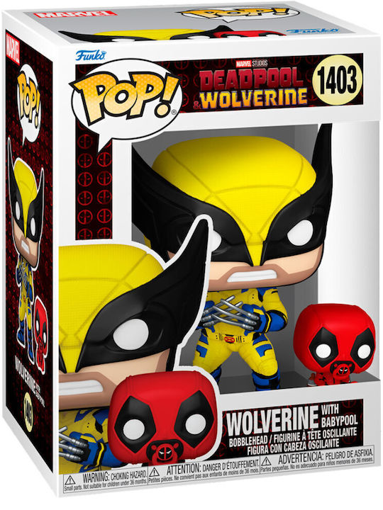 Funko Поп! Marvel: Дедпул и Върколак - Wolverine с Babypool 1403 Люлееща се глава