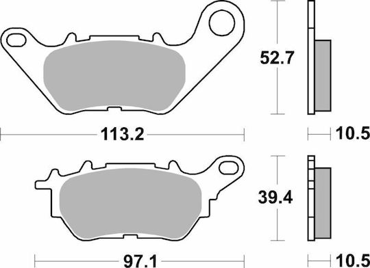 SBS Motorradbremsbeläge Rückseite