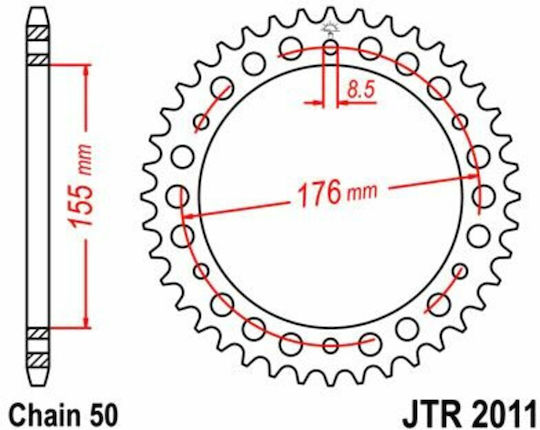 JT Sprockets Hinteres Ritzel für Triumph Geschwindigkeitsdreifach / Daytona