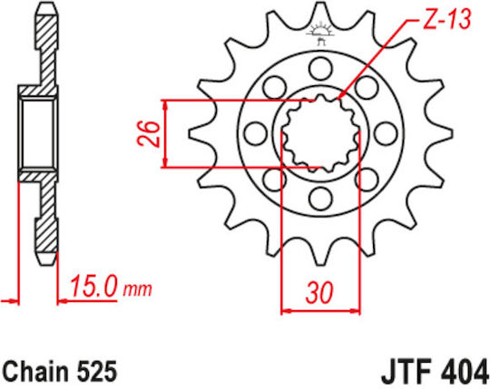 JT Sprockets Γρανάζι Μπροστά για BMW R 23 / R 24 για Honda XR