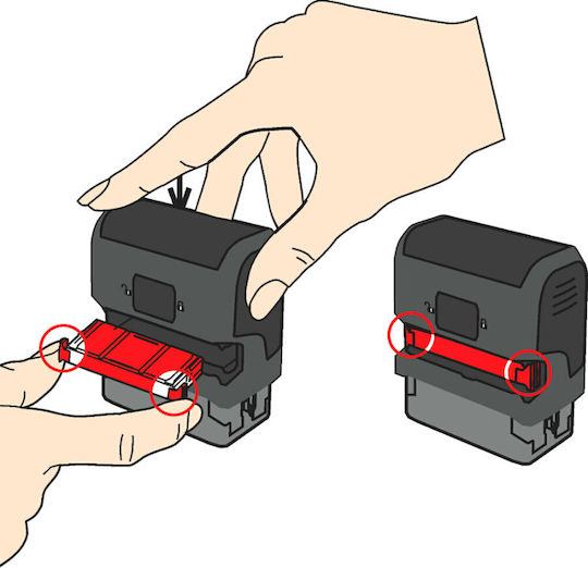 Trodat Printy 4810 Self-Inking Date Stamp in Greek Language with Black Ink