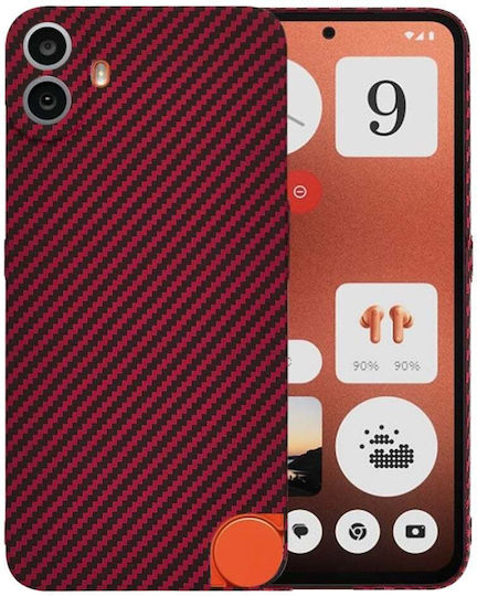 Techsuit Carbonite Fibershell Back Cover Silicone Red (Nothing CMF Phone 1)