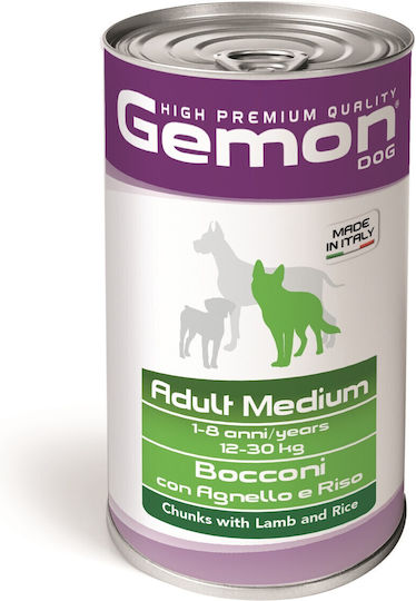 Monge Gemon Wet Food Dogs in Cans with Lamb and Rice Gluten-Free 1250gr