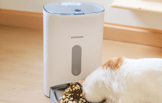 Pet Interest Smart Автоматичен Хранилка от ABS пластмаса Бавно Хранене за Куче & Котка 4.3lt 37см в Бял Цвят