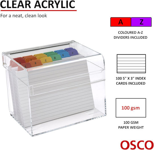 Καρτελοθήκη Osco Ακρυλική Index Box 7518