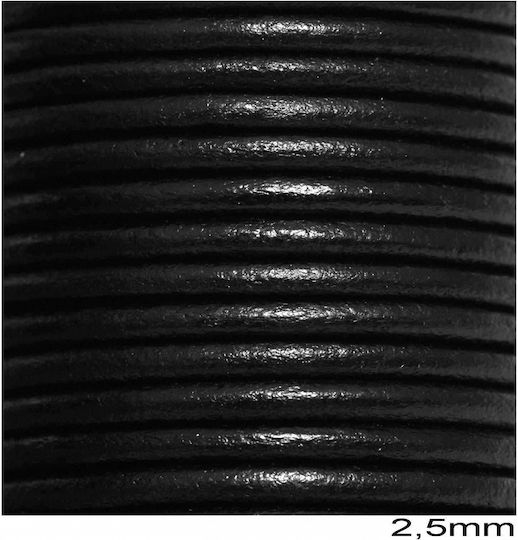 Κορδόνι Δερμάτινο Μαύρο 2.5mm