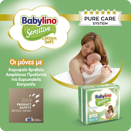 Babylino Πάνες με Αυτοκόλλητο Sensitive Cotton Soft Monthly Pack No. 1 για 2-5kg 156τμχ