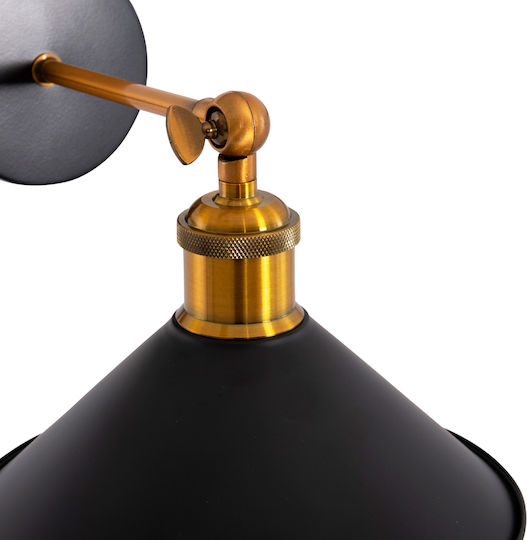 HomeMarkt Reston2 Lamp Wall with Socket E27 Black 21x21x21cm