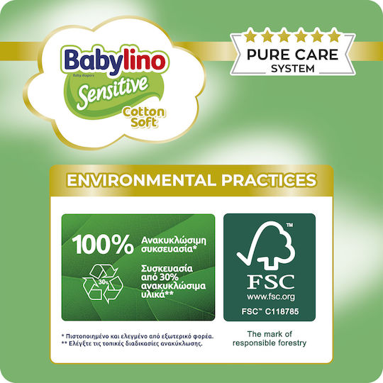 Babylino Tape Diapers Sensitive Cotton Soft Monthly Pack No. 5 for 11-16kg 176pcs