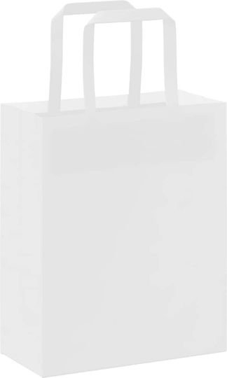 vidaXL Χάρτινη Τσάντα για Δώρο Λευκή 18x22x8εκ. 250τμχ