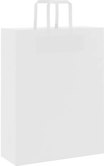 vidaXL Χάρτινη Τσάντα για Δώρο Λευκή 32x42x12εκ. 250τμχ
