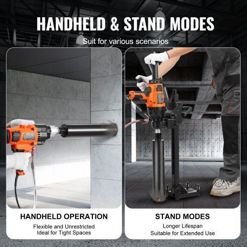 Vevor Core Drilling Machine 2600w Handheld & Base 0.8-7.1in Scjgszkj180mcecvdv2