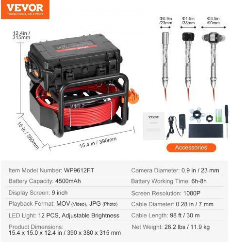Vevor Ендоскопска камера с кабел 30м