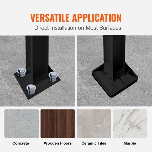 Balustradă Reglabilă din Fier Vevor 3ft pentru 3 Trepte Exterioare 3fthwtyfsblack001v0