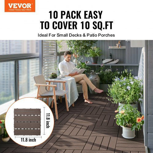 Vevor Πλακάκι για Δάπεδο Κήπου από Πλαστικό 30.48x30.48εκ. 27τμχ