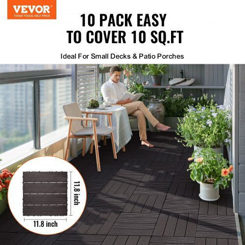 Vevor Placă pentru Podea de Grădină 30.48x30.48buc 10buc