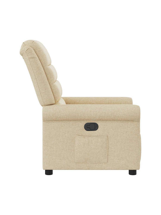 Relax Armchair with Footstool Cream 73x91.5x102.5cm