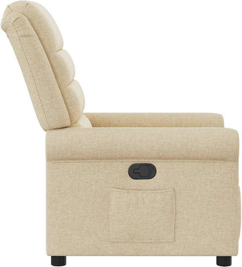 Relaxsessel mit Fußhocker Cream 73x91.5x102.5cm