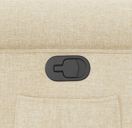 Relaxsessel mit Fußhocker Cream 73x91.5x102.5cm