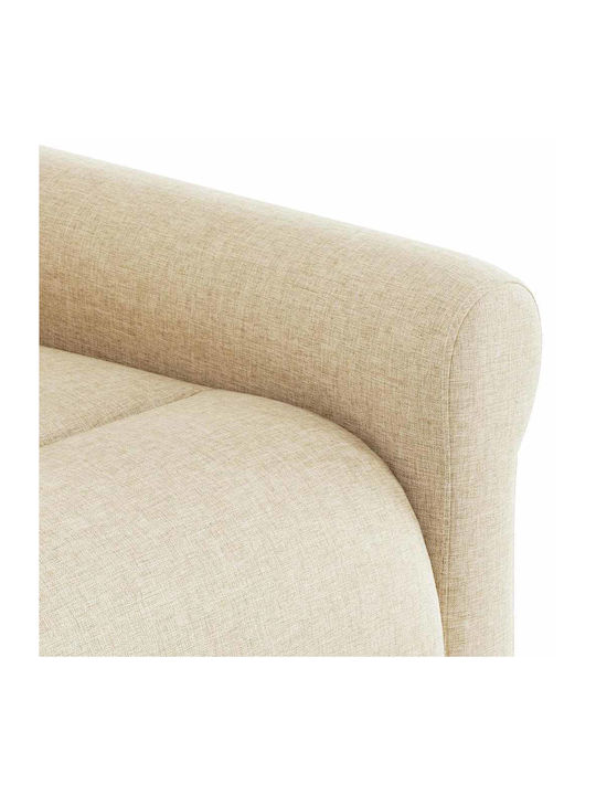 Relax Armchair with Footstool Cream 73x91.5x102.5cm
