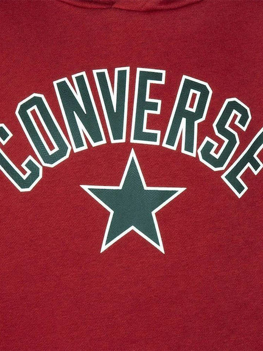 Converse Fleece Kinder-Sweatshirt mit Kapuze und Taschen Bordeaux