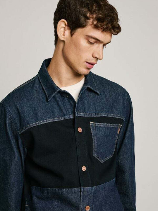 Long-sleeved Denim Shirt Blue