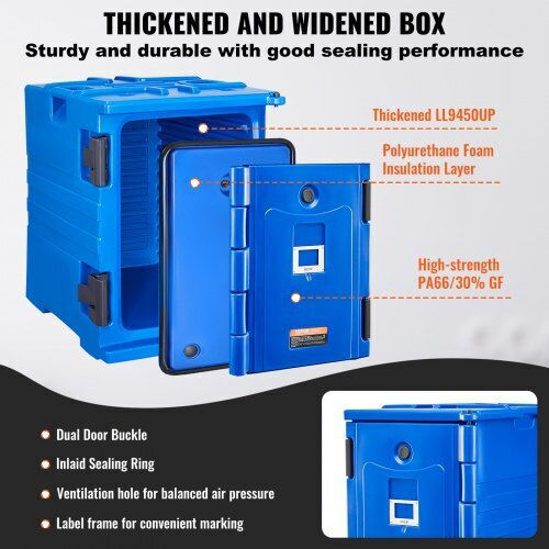 Изолиран преносим контейнер за храна Vevor 90L Catering Spbwxlslldpe2zz3jv0