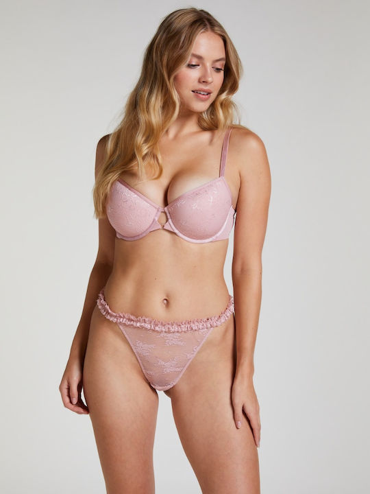 Hunkemöller Women's String with Lace Pale Mauve