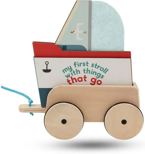 Oddy At Sea Дърпаща играчка Книга, Кораб от дърво със звуци за 6++ месеца