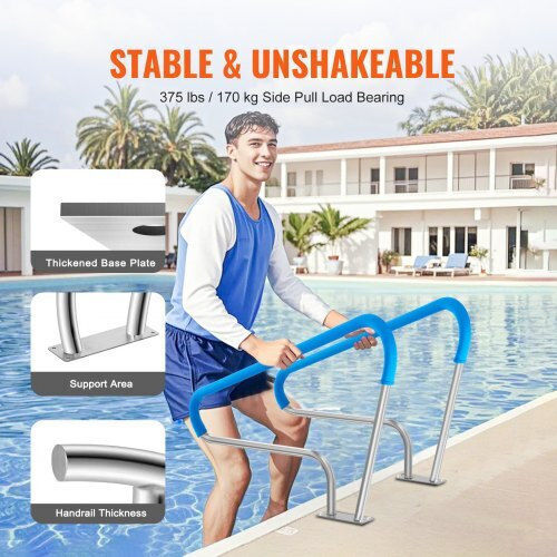 Vevor Pool Handle made of Stainless Steel 121.92x91.44cm White