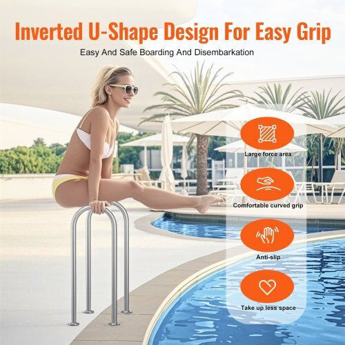 Vevor Pool Handle made of Aluminum 36x13cm Gray