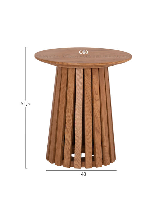 Round Side Table Talbert Wooden Natural L45xW45xH50.5cm.